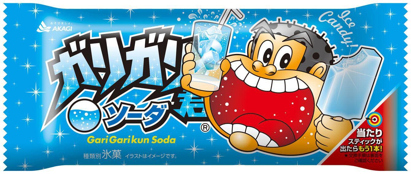 Japanese Ice Cream Manufacturer Akagi-Nyugyo's Iconic Ice Cream "Garigari-kun" package